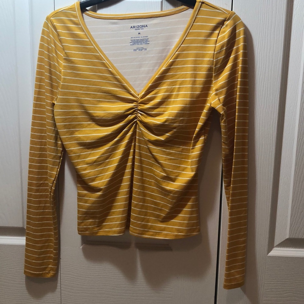 Yellow and white striped top